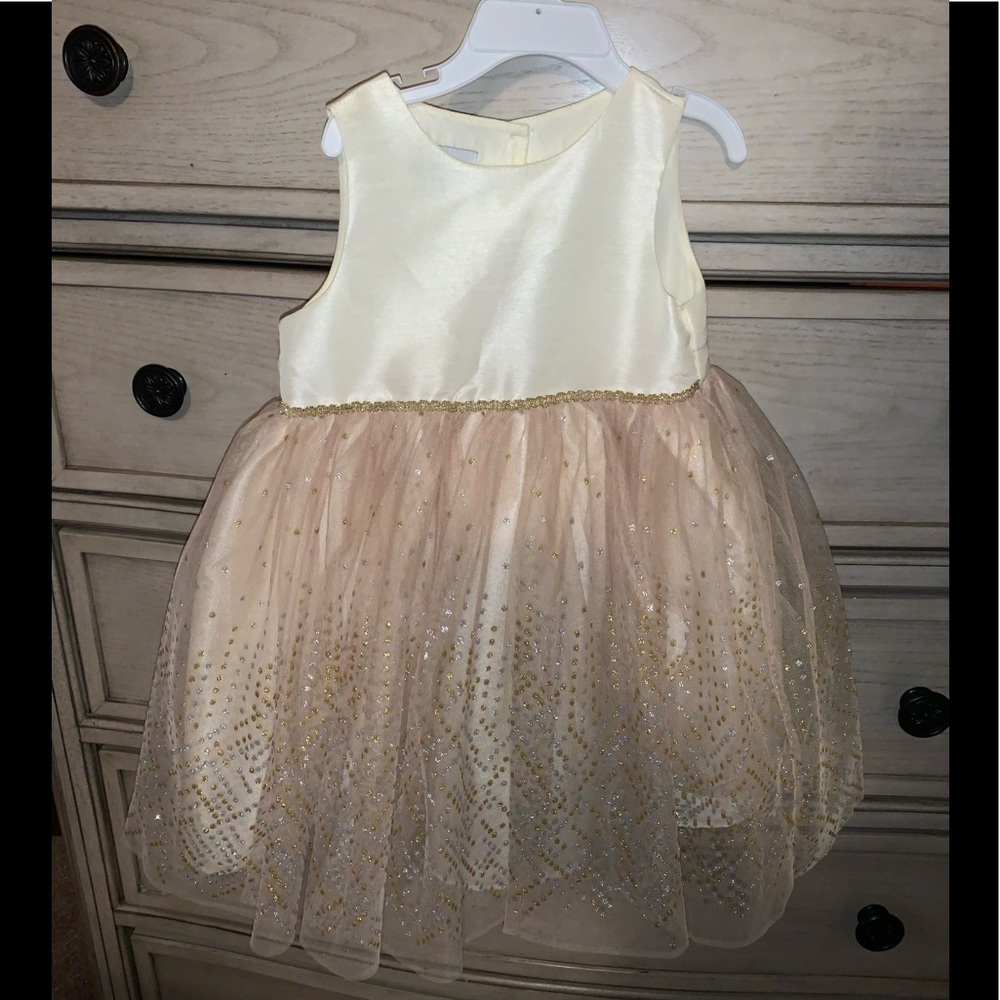 Ivory & Gold Baby Girl Dress